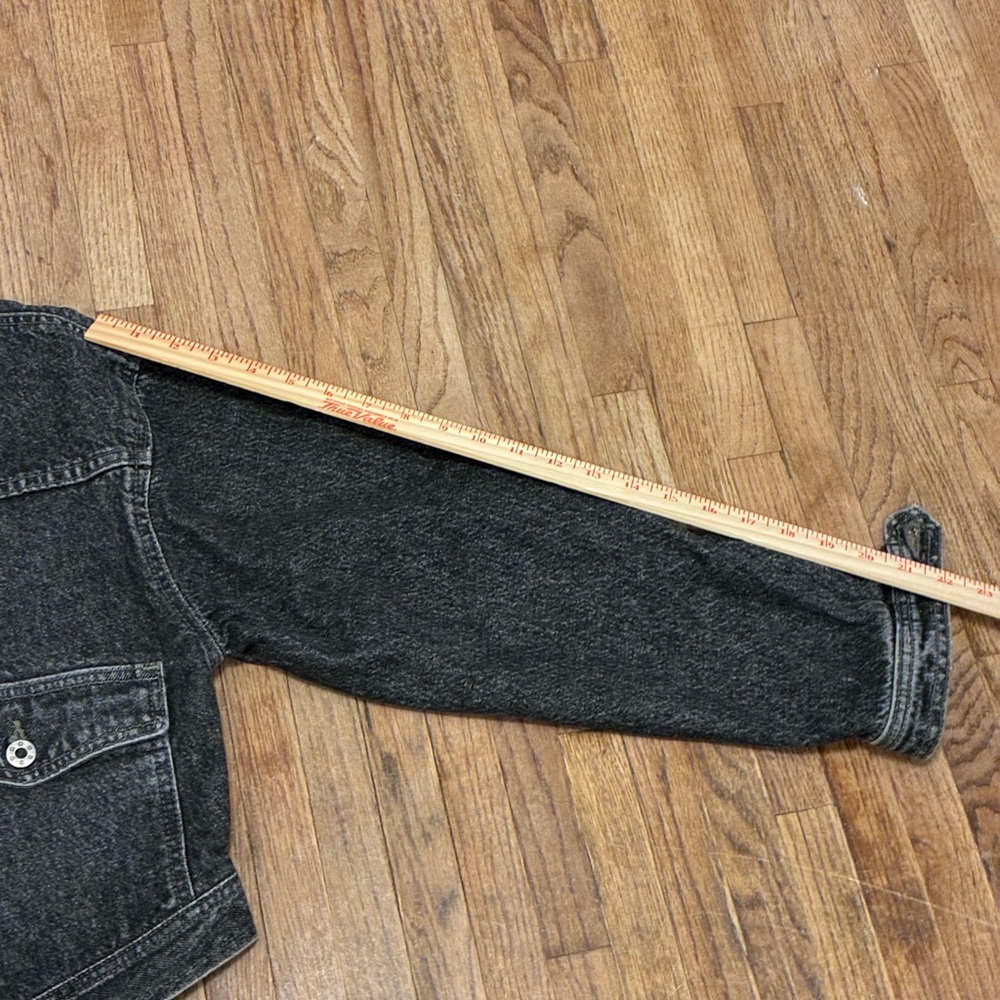 Vintage Lee Black Washed Cropped Denim Jacket Small - Picture 8 of 14